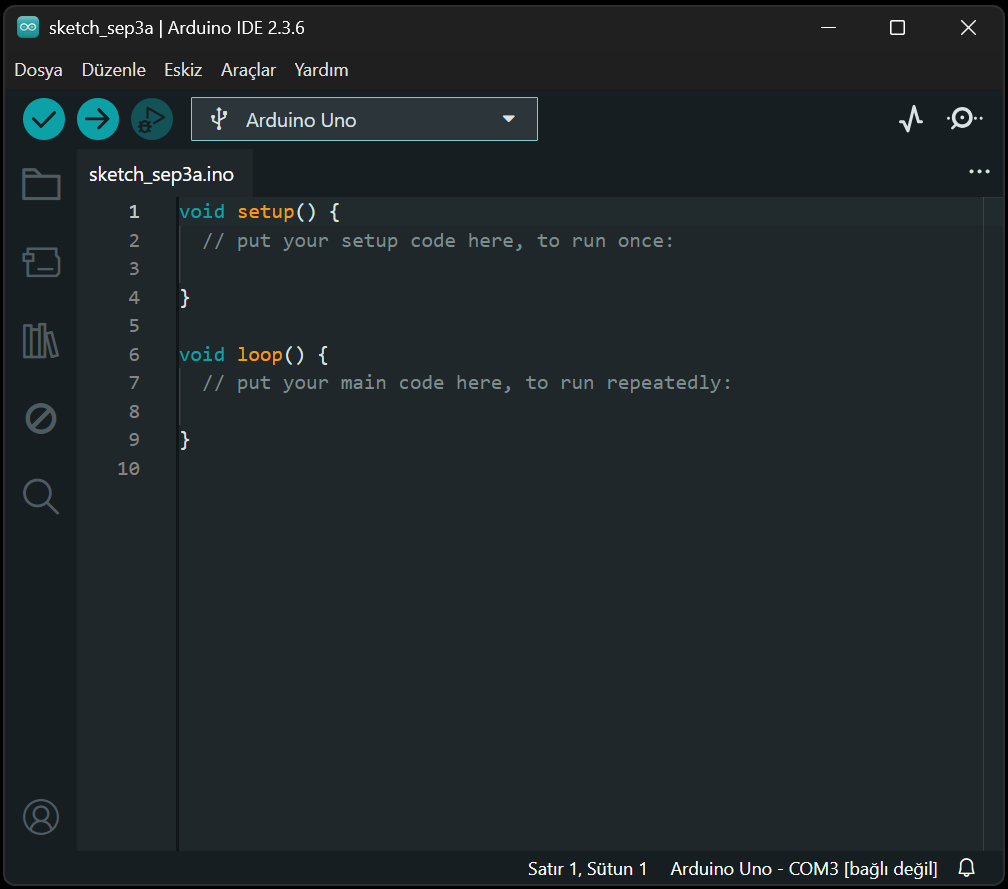 Arduino IDE arayüzü